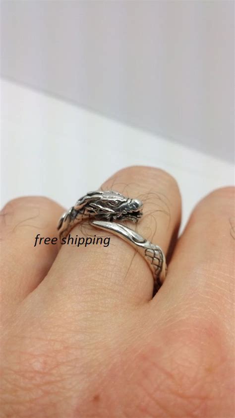 Sterling silver dragon ring for men (whatever!) by silveroceanjewels on Etsy | Rings for men ...