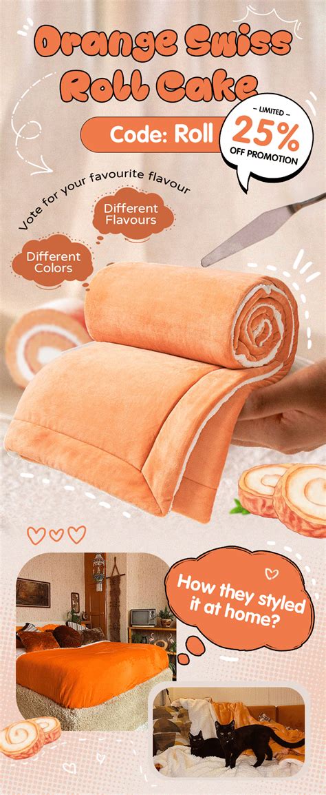 Roll a blanket like the orange swiss roll cake? 🍰🍰 - Ownkoti