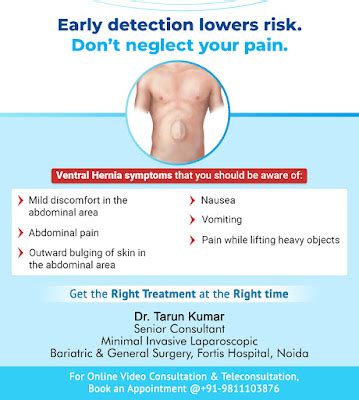 Dr. Tarun Kumar Surgeon: Ventral Hernia Symptoms