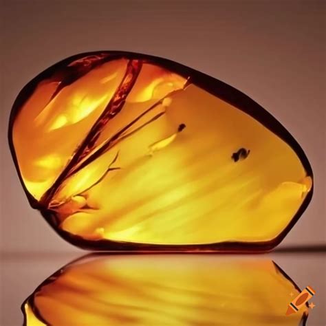 Transparent amber gemstone with backlit effect on Craiyon