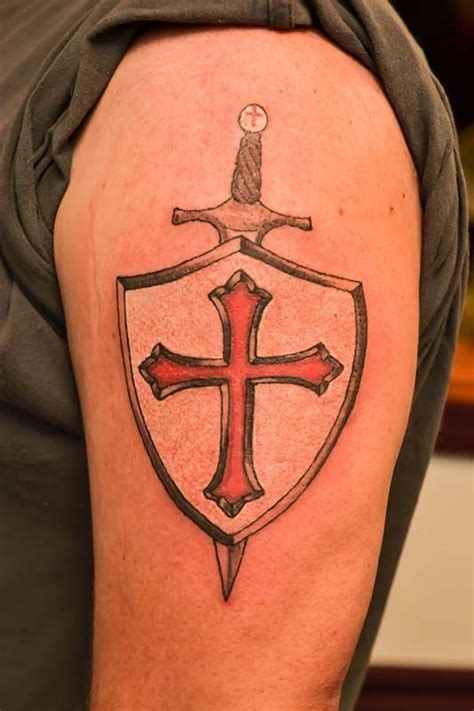 crusader shield and sword tattoo - paula-wesley