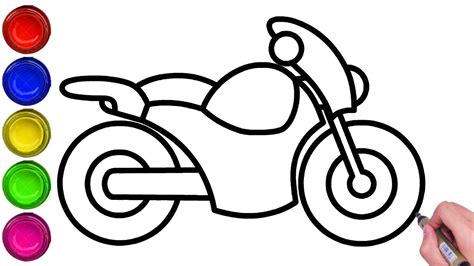 EASY DRAWING OF A MOTORCYCLE FOR KIDS | HOW TO DRAW A MOTORCYCLE EASY STEP BY STEP | DRAW ...