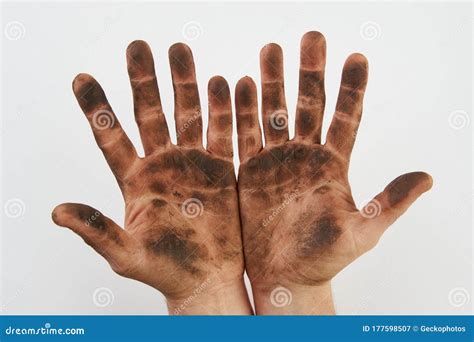 Dirty Hand Isolated on a White Background with Copy Space Stock Image ...