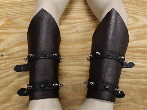 Leather Armor Spiked Barbarian Leather Bracers Cuffs | Etsy