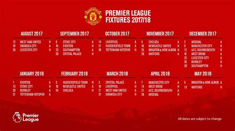 Jadwal Manchester United di Liga Inggris Musim 2017/2018