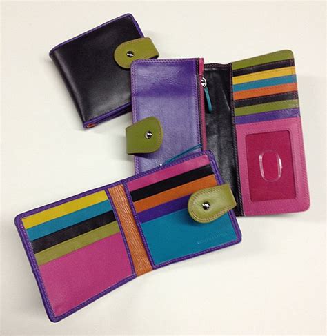 Multicolor Black Fuchsia Blue Stripe Leather Wallet | Leather wallet, Leather, Striped wallet