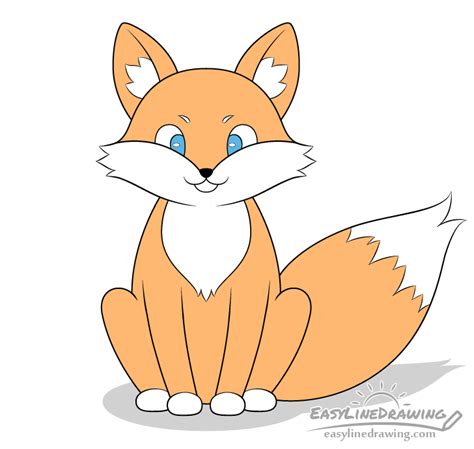 How to Draw a Fox Step by Step - EasyLineDrawing