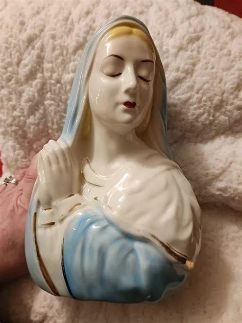 VINTAGE CERAMIC VIRGIN Mary Religious Planter Vase Statue Mid Century Modern $24.00 - PicClick