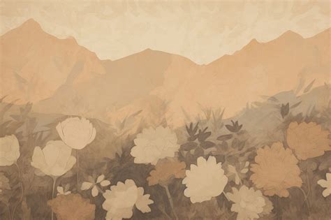 Painting aesthetic mountain flower background | Premium Photo Illustration - rawpixel