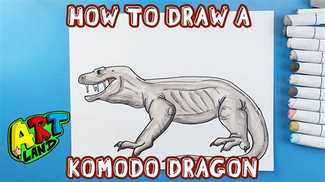How to Draw a KOMODO DRAGON - YouTube
