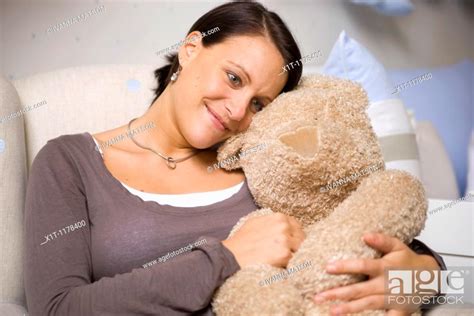 Pregnant women with Stuffed Animals, Stock Photo, Picture And Rights ...