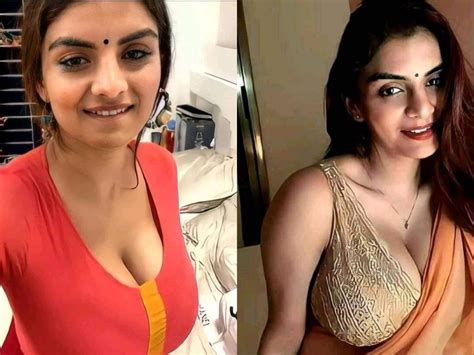 Anveshi Jain made internet crash in pink deep-neck blouse and red saree ...