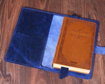 Leather Blue Bible Cover - Etsy