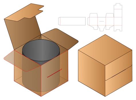 Premium Vector | Box cut out template, die cut template design.