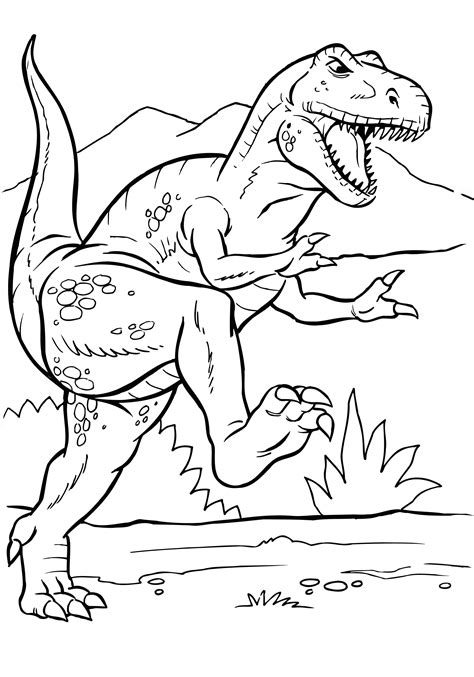 Smiling Allosaurus Coloring Page - Free Printable Coloring Pages