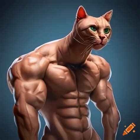 Cat bodybuilder on Craiyon