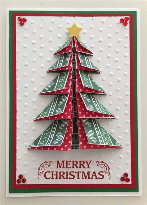 Cby Handmade – Christmas Greeting Card With Paper Folded 3 D Pertaining To 3D Christmas Tree ...