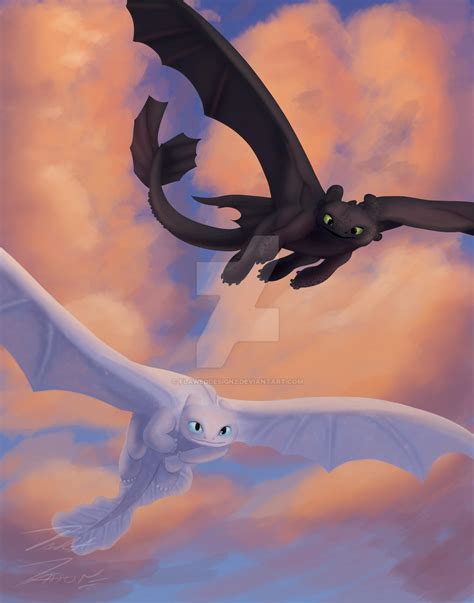 Toothless and The Light Fury by FlawedDesign2 on DeviantArt