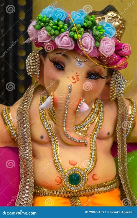 Beautiful Idol of Lord Ganpati on Display Stock Image - Image of elephant, carved: 290794697