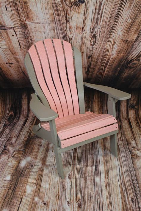 #BB195 Bentback Folding Beach Chair, Dove Gray/Strawberry (LOCAL PICK- – The Ivy Cottage