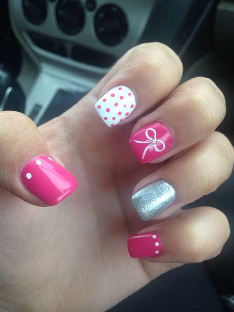 Pink with a bow | Nails, Pink, Bows