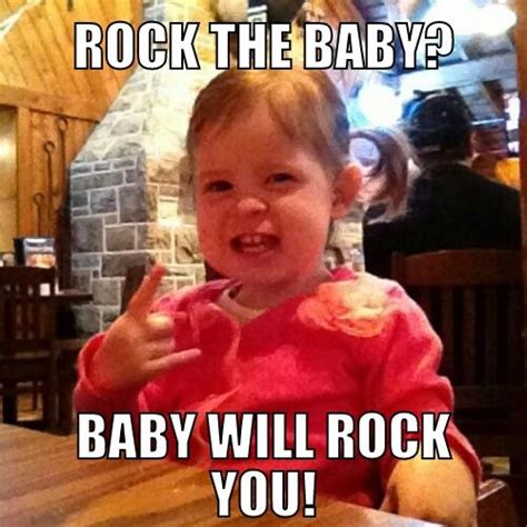 Rock baby! | Rock baby, Make me laugh, Baby face