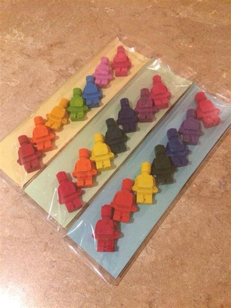 Rainbow set of 7 Man Shaped Wax Crayon , Birthday Party Favours , Children's Party Favour ...