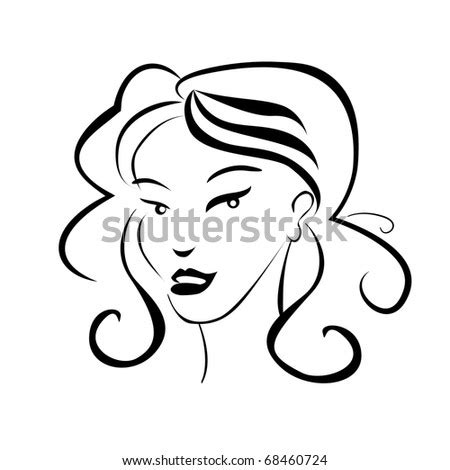 Vector Drawing Beauty Face Stock Vector 586043096 - Shutterstock