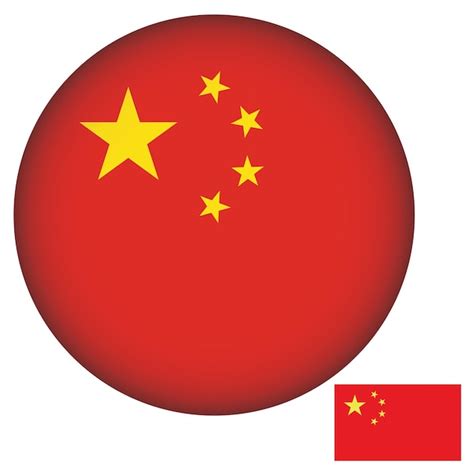 Premium Vector | China flag round shape