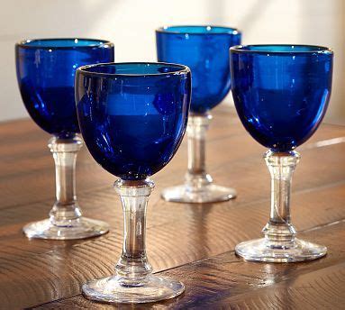 Blue Goblet, Set of 4 #potterybarn for karen | Candle shapes, Pottery barn, Holiday decor christmas