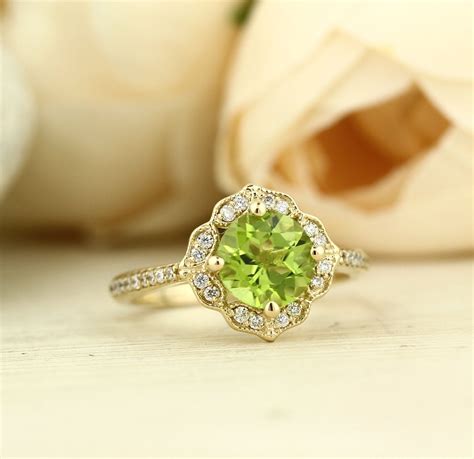 Vintage Opal And Peridot Ring - Aurora Gold Rings