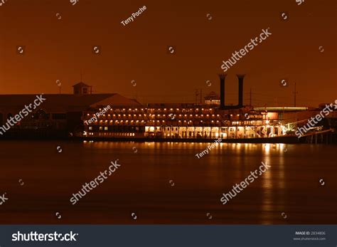 Riverboat On The Mississippi River At Night In New Orleans. Stock Photo 2834806 : Shutterstock