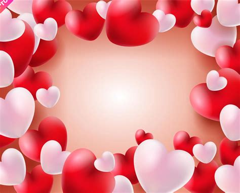 Valentines day background with red and white balloons | Valentines day ...