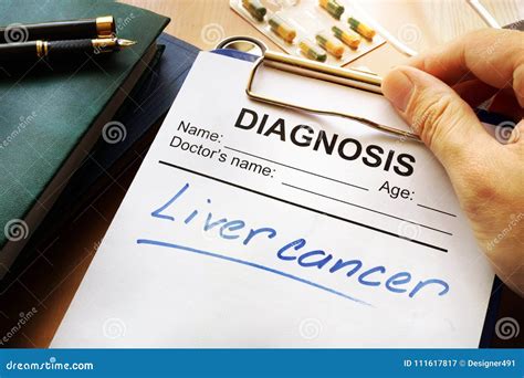 Liver Cancer Diagnosis on a Form. Stock Image - Image of diagnosis ...