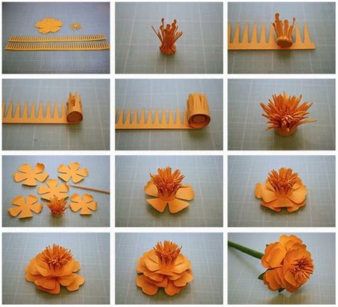 Bits of Paper: More 3D Paper Flowers! assembly instructions for silhouette flowers | DIY Flowers ...