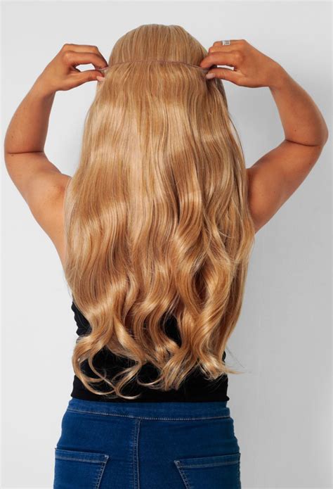 27-613 Honey Blonde Curly Synthetic Instant Full Head Clip In Hair ...