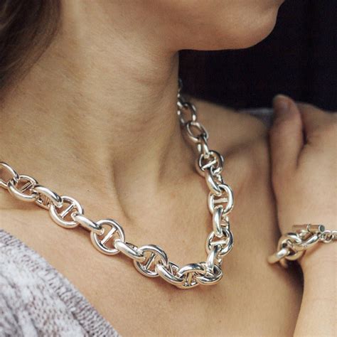 Chunky Sterling Silver Chain Necklace By Otis Jaxon | Chunky silver ...