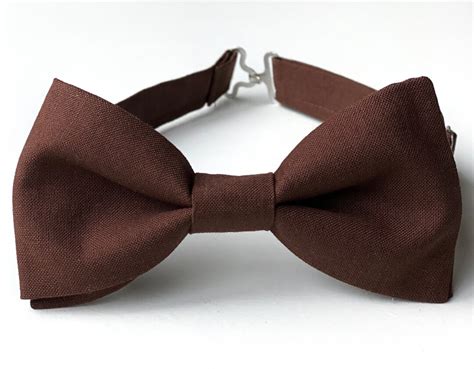 Dark Brown Cotton Bow Tie All Sizes Groomsmen Outfit Rustic - Etsy