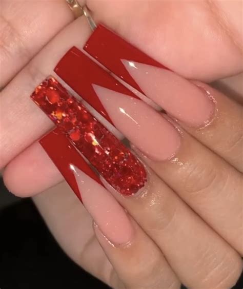 Pin on Nails | Red acrylic nails, Quinceanera nails, Square acrylic nails