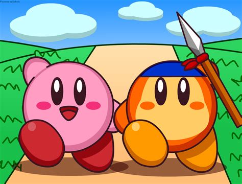 Kirby and Waddle Dee in Dream Land by Kittykun123 on DeviantArt