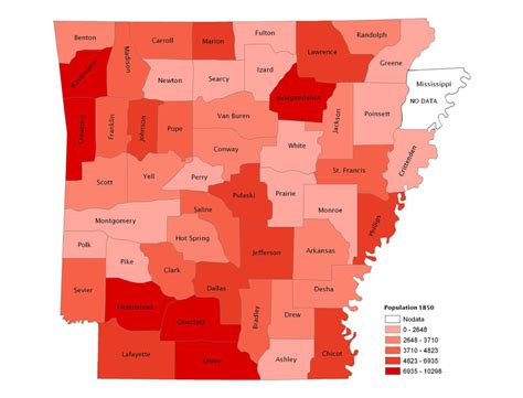 Arkansas Population, 1850 - Encyclopedia of Arkansas