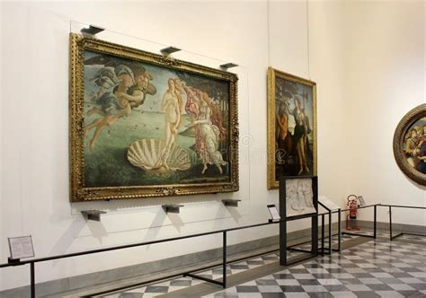 Hall with Paintings by Botticelli, Uffizi Gallery, Florence Editorial Stock Photo - Image of ...