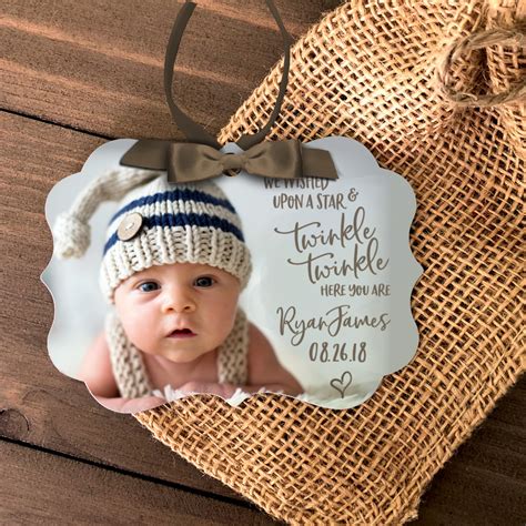 Christmas ornament, new baby rainbow personalized ornament