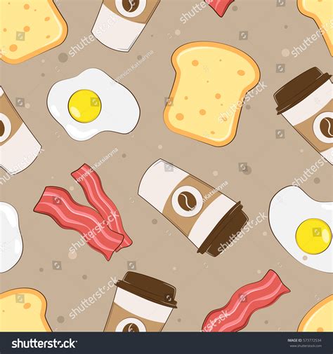 Morning Breakfast Seamless Pattern Scrambled Eggs Stock Vector (Royalty ...