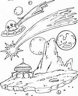 9 Cool Outer Space UFO Coloring Pages For Kids  sketch template