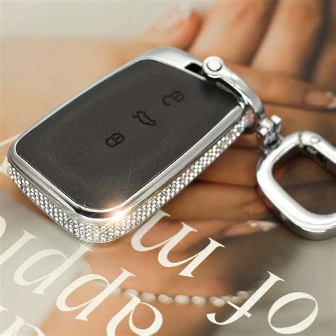 Luxury Diamond Car Key Case Auto Remote Key Cover Shell For Volkswagen ...