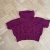 Women's Hand Knit Sweater Jacket Purple Grey Wool Sweater Cardigan Many ...
