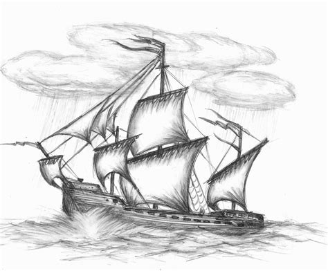 Galleon Ship Drawing at GetDrawings | Free download