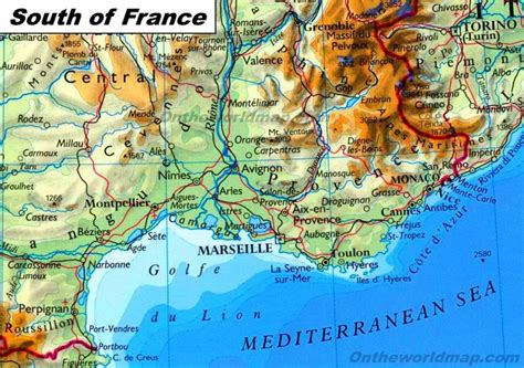 South of France Map - Ontheworldmap.com