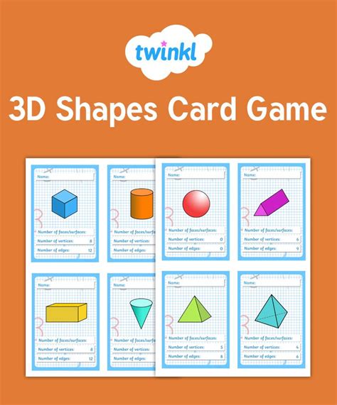 3D shapes card game - Maths - twinkl | Card games, Math activities, Classroom displays